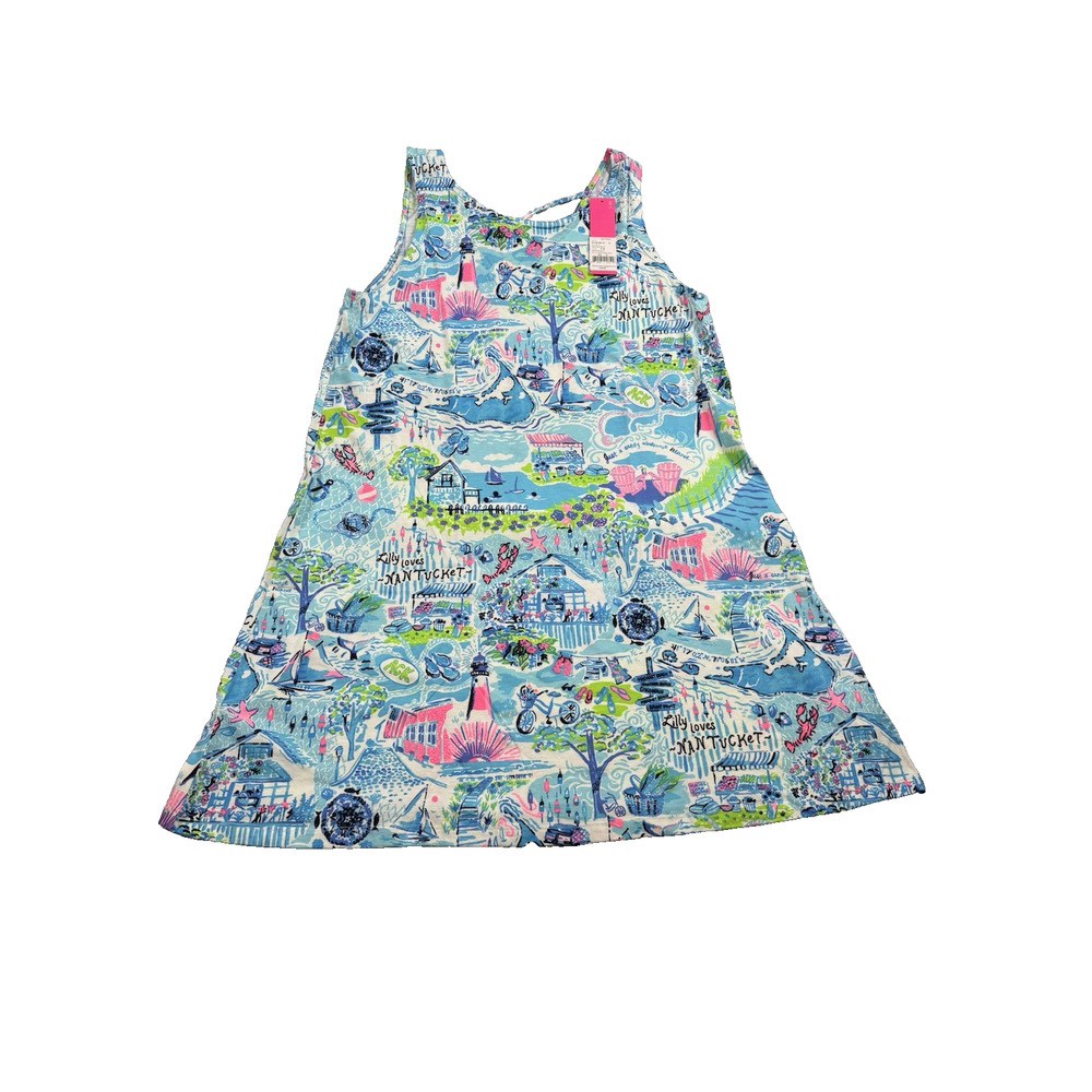NWT Lilly Pulitzer XL Pima Cotton Kristen Swing Dress Criss Cross Back Dress - Picture 2 of 11